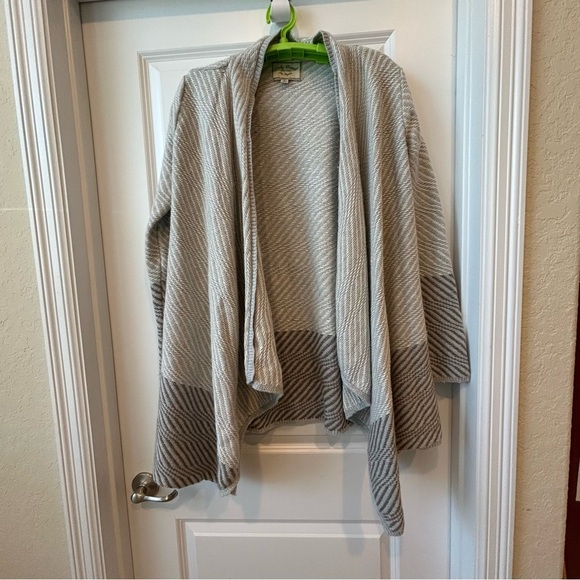 Lucky Brand Grey Long Sleeve Wool Blend Cardigan Sz M Open Front Business - Picture 1 of 5